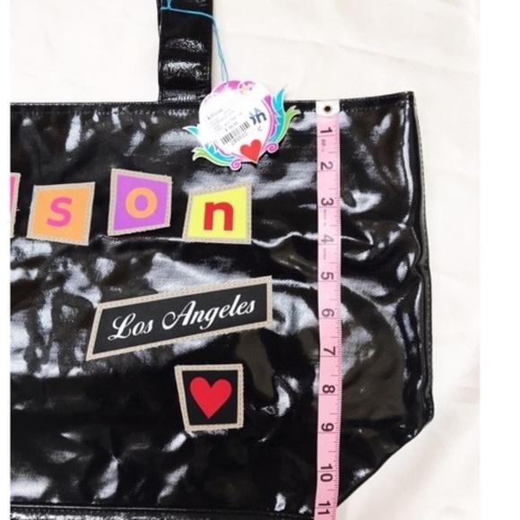 KITSON Los Angeles Black Vinyl Lrg. TOTE BAG - Picture 5 of 11